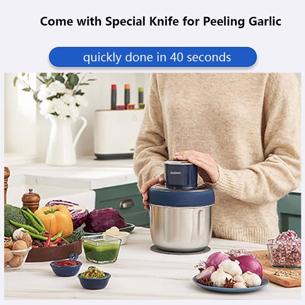 Come with Special Knife for Peeling Garlic  
quickly done in 40 seconds