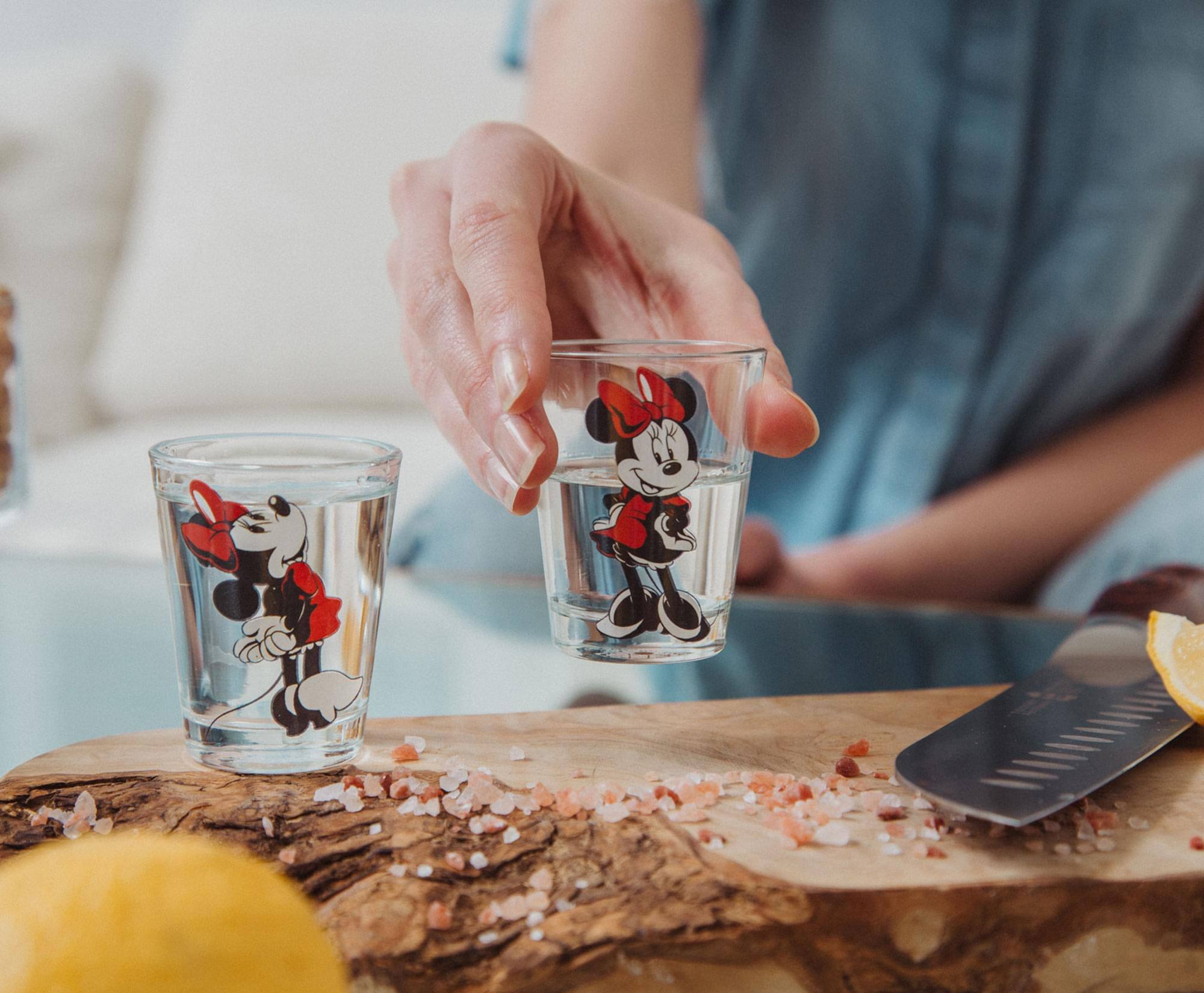 Alt View 5. Disney - Disney Classic Minnie Mouse 2-Ounce Mini Shot Glasses | Set of 4 - Red.