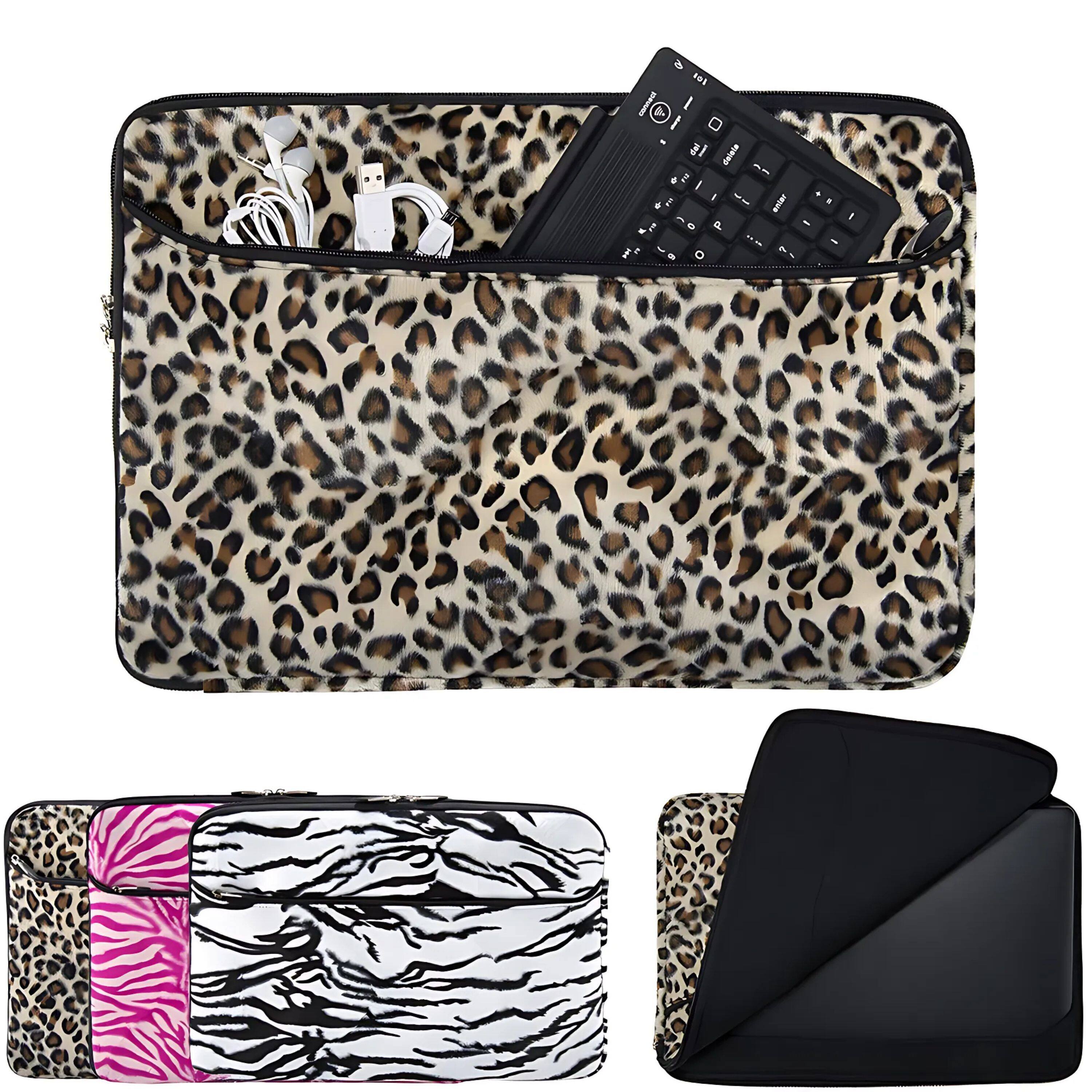 Back. Kitcheniva - Printed Laptop Sleeve Case Carry Bag For 13" Laptop Notebook - Leopard.