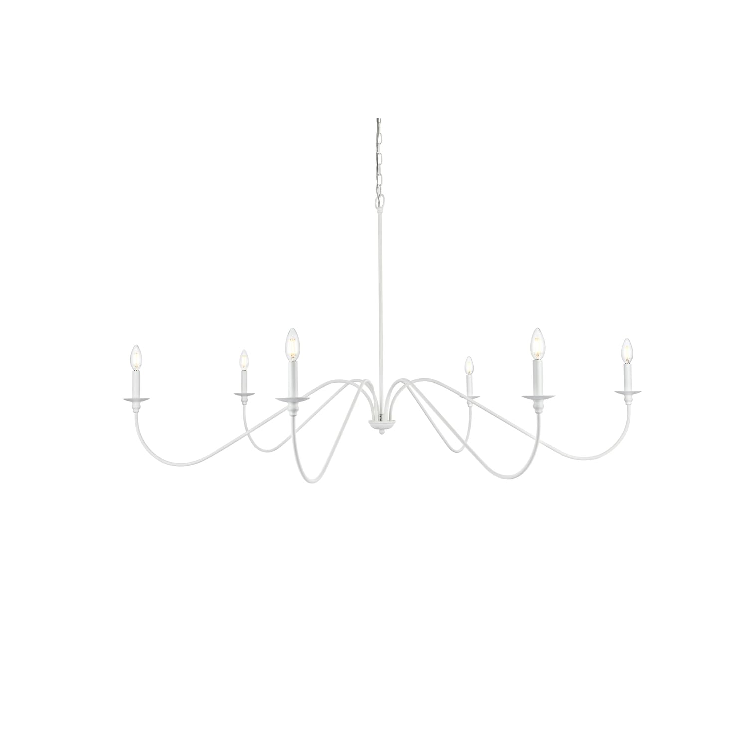 Left. Living District - Rohan 60 inch chandelier in White - White.