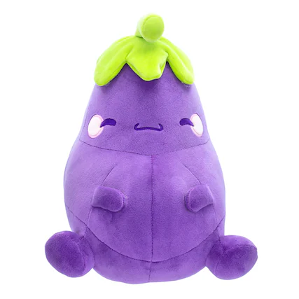 Front. Toynk - MochiOshis Eggplant 10-Inch Character Plush Toy | Murasaki Nasukkoshi - Purple.