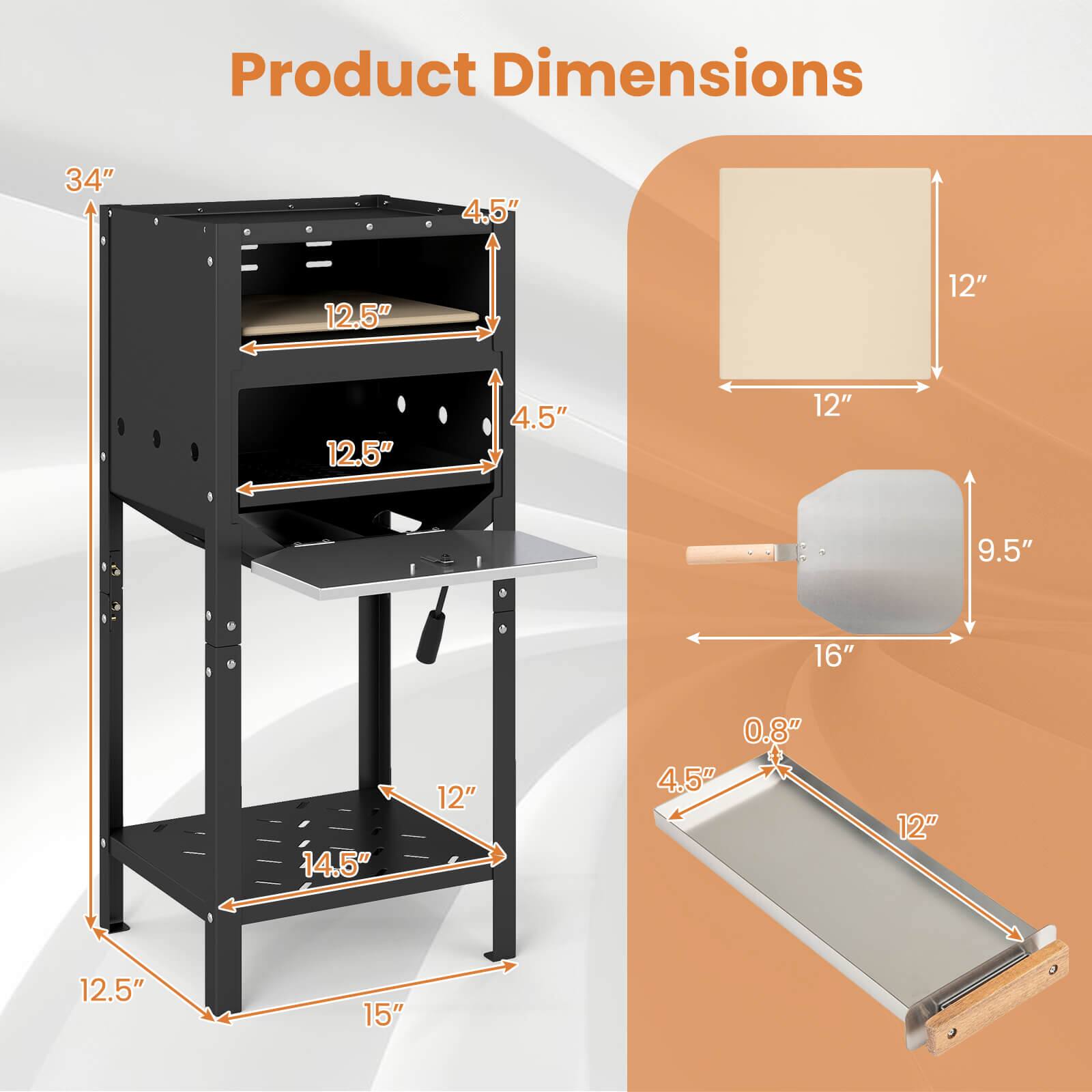 Product Dimensions

- 34" (Height)
- 12.5" (Width)
- 12" (Depth)
- 14.5" (Lower Shelf Width)
- 15" (Lower Shelf Depth)
- 4.5" (Shelf Height)
- 12.5" (Shelf Width)
- 12" (Shelf Depth)
- 16" (Drawer Width)
- 9.5" (Drawer Depth)
- 12" (Drawer Width)
- 0.8" (Thickness)
- 4.5" (Thickness)
- 12" (Thickness)
- 12.5" (Thickness)
- 15" (Thickness)