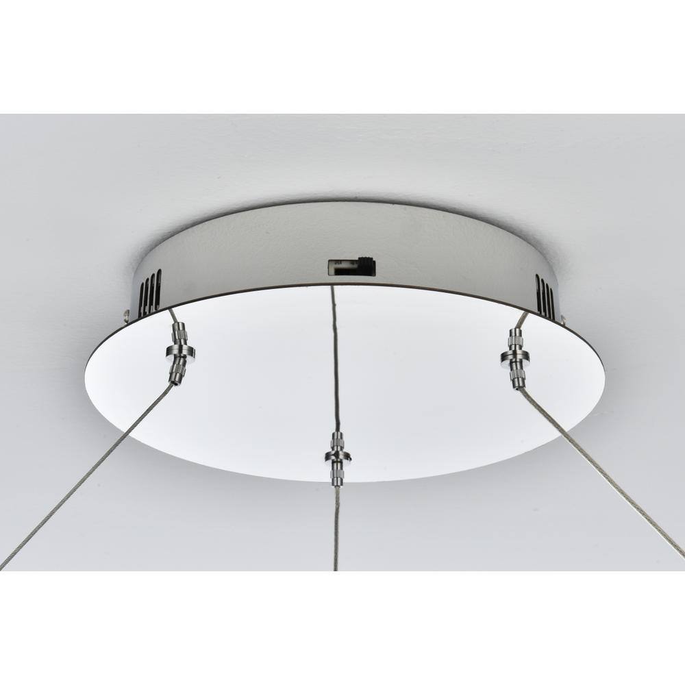 Alt View 7. Elegant Lighting - Rune 24 inch Adjustable LED chandelier in Chrome - Chrome.
