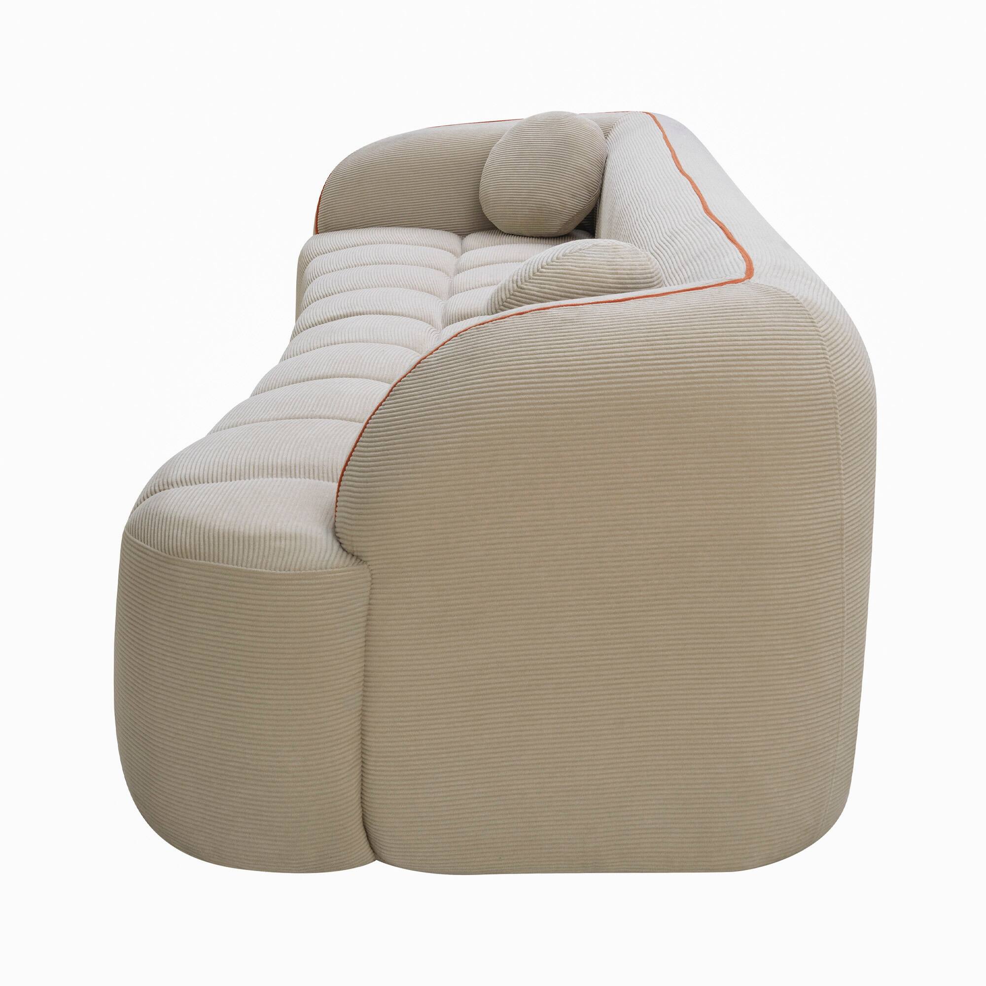 Alt View 2. Boyel Living - 98.4-Inch Corduroy 3-Seat Cloud Sofa - Camel.