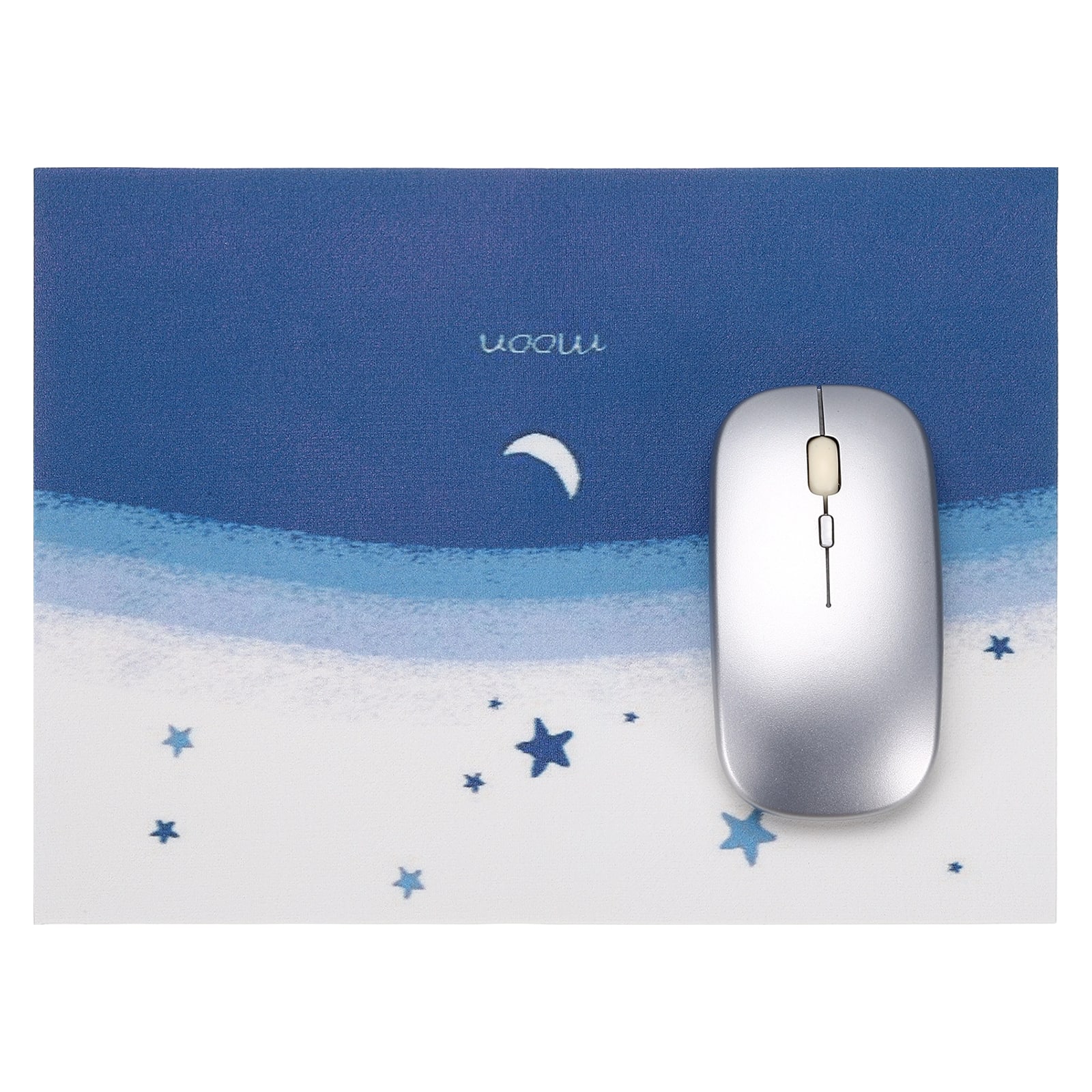 Unique Bargains - Square Mouse Pad 13.6 x 10.4" Non-Slip Rubber Oil Painting Desk Mat for Office Laptop Home Computer Accessories - Blue Moon