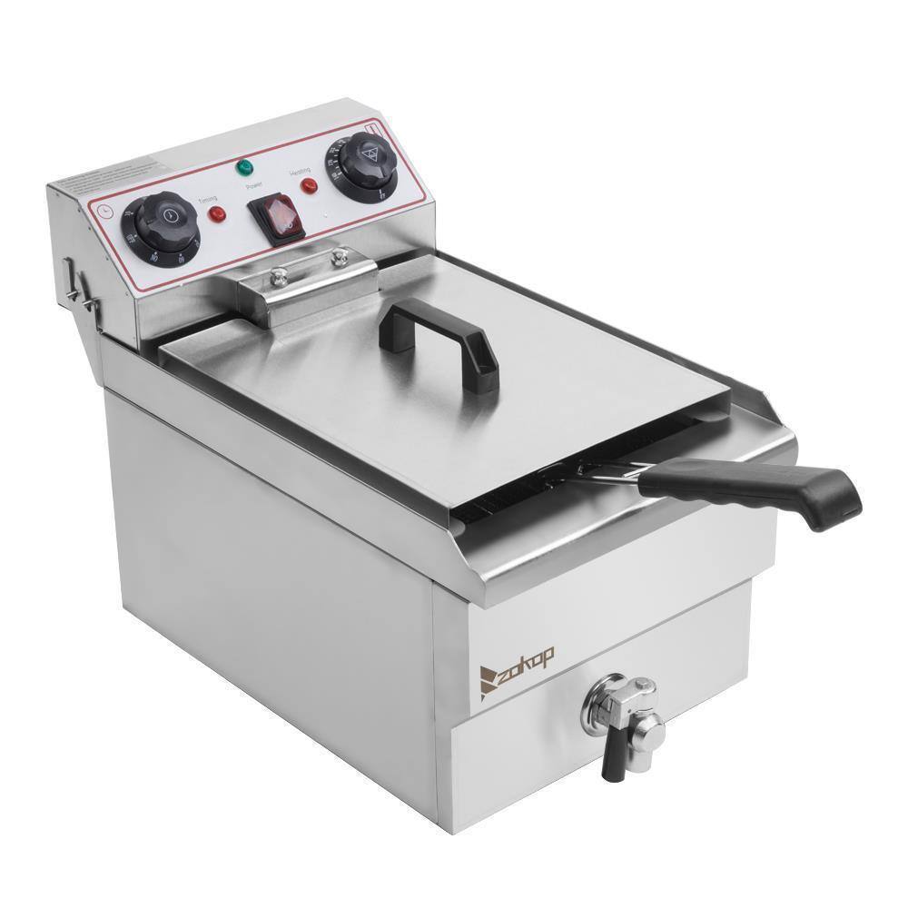 Alt View 2. Winado - 1700W Electric Deep Fryer 12L Commercial Stainless Steel Restaurant Fry Basket - Sliver.