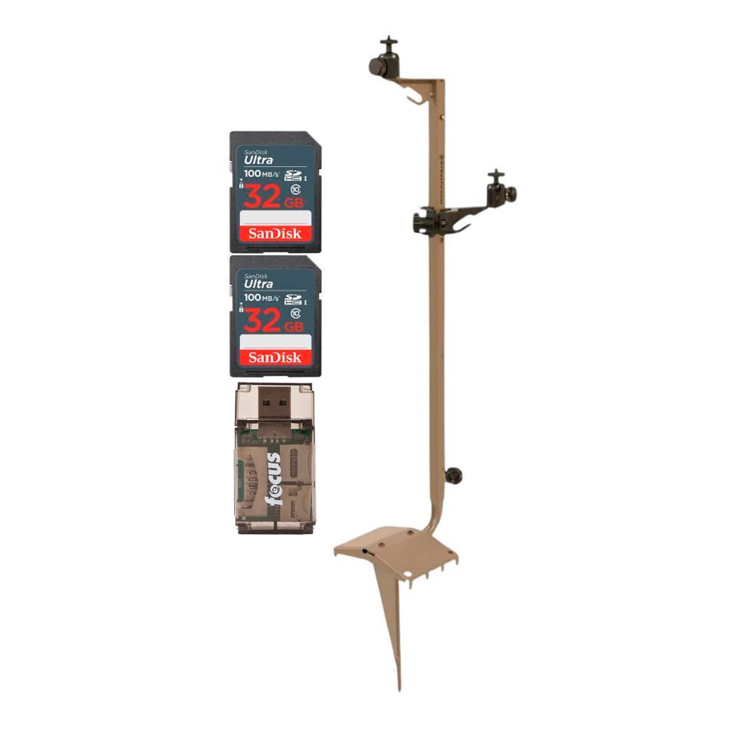 Stealth Cam - Adjustable Multi-Pivot Mounting Post with 32GB Memory Card Bundle