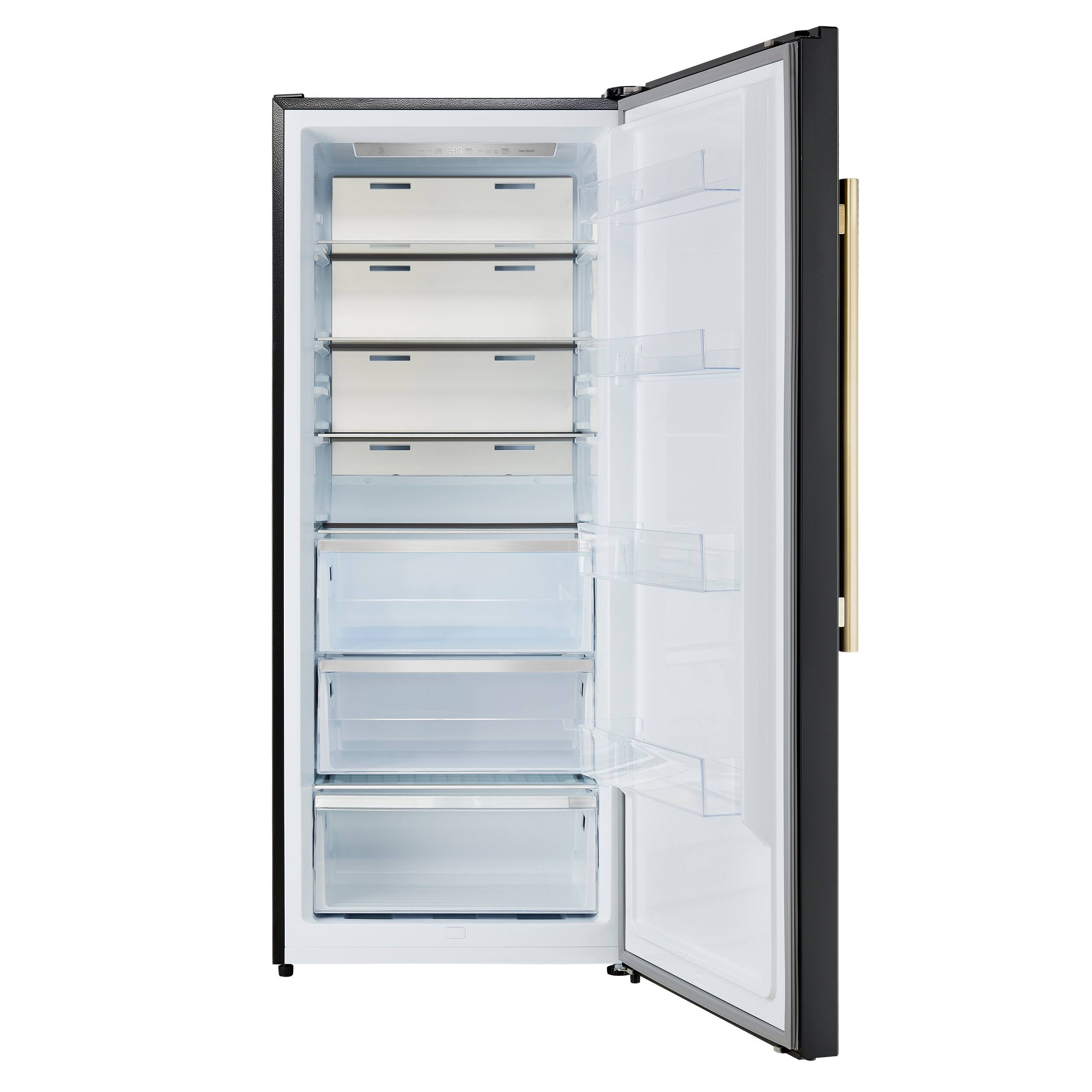 Alt View 5. Forno Appliances - Maderno 13.6 Cu. Ft. Right Swing Upright Convertible Freezer with Antique Brass Handles - Black.