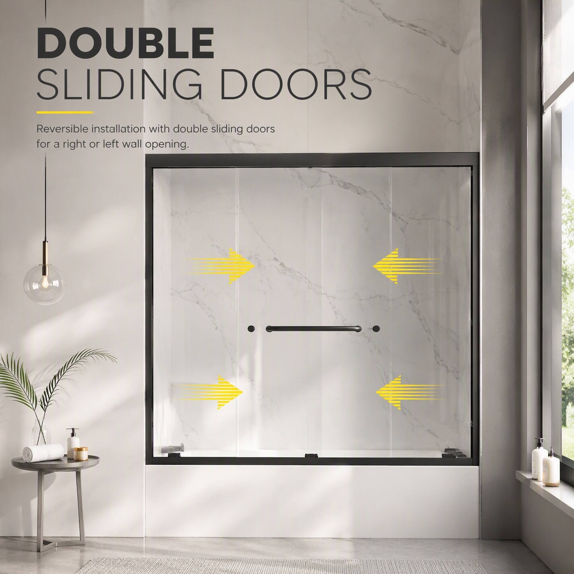 DOUBLE SLIDING DOORS

Reversible installation with double sliding doors for a right or left wall opening.