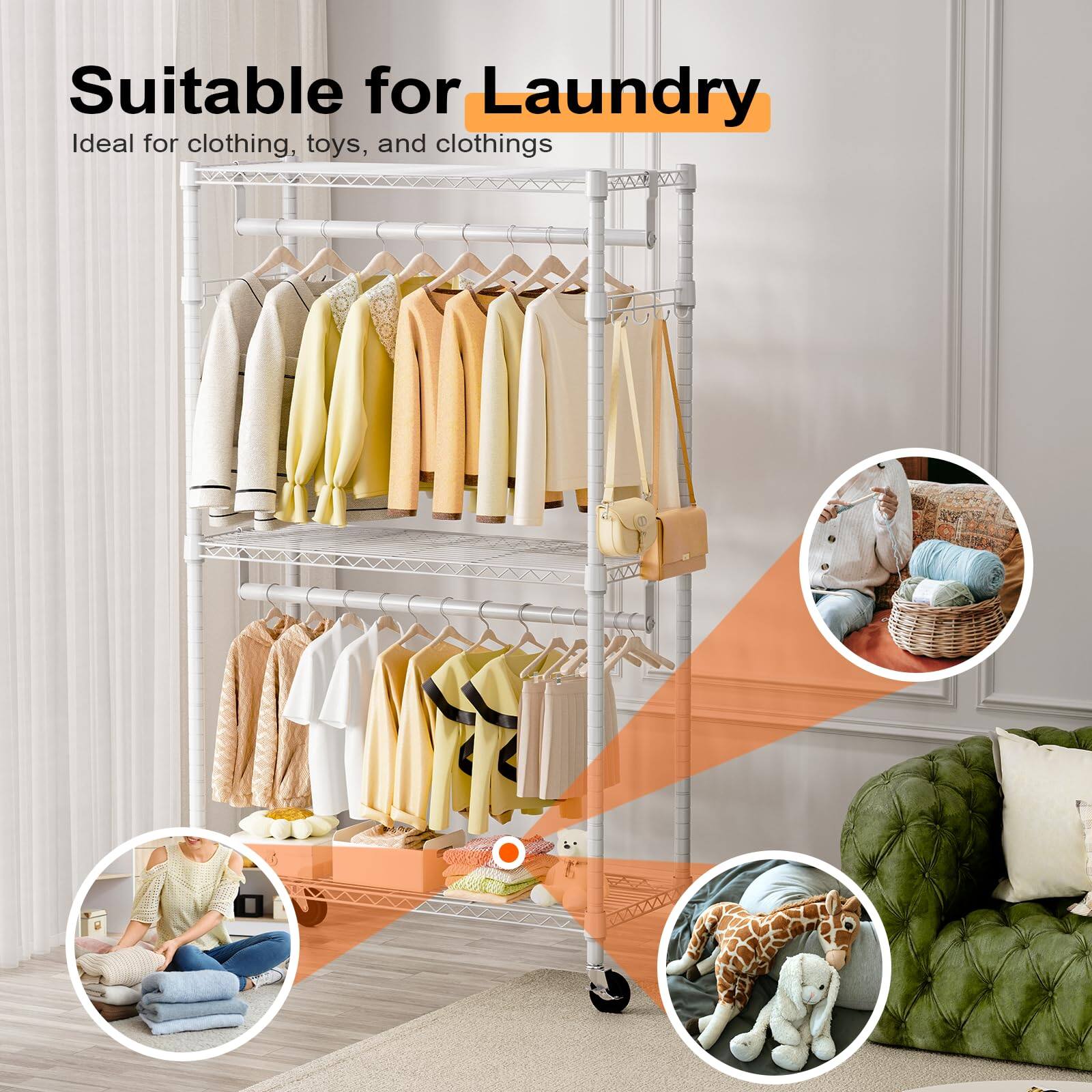 Suitable for Laundry  
Ideal for clothing, toys, and clothing