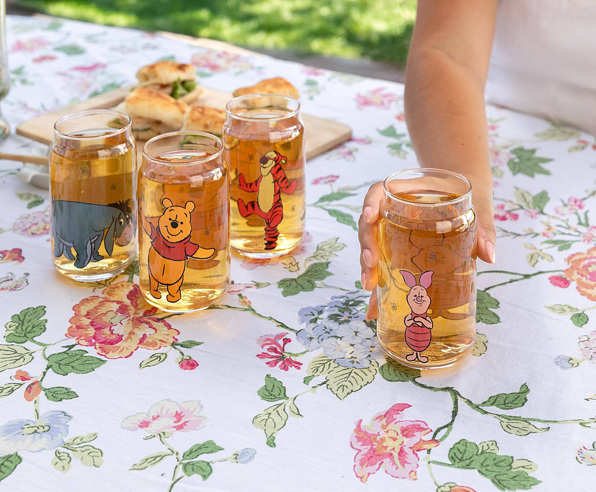 Alt View 4. Silver Buffalo - Disney Winnie The Pooh Characters 4-Piece Glass Can Set | Each Holds 16 Ounces - Multi-Colored.