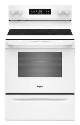 Whirlpool - 5.3 Cu. Ft. Freestanding Electric Range with Air Cooking Technology and Steam Clean - White