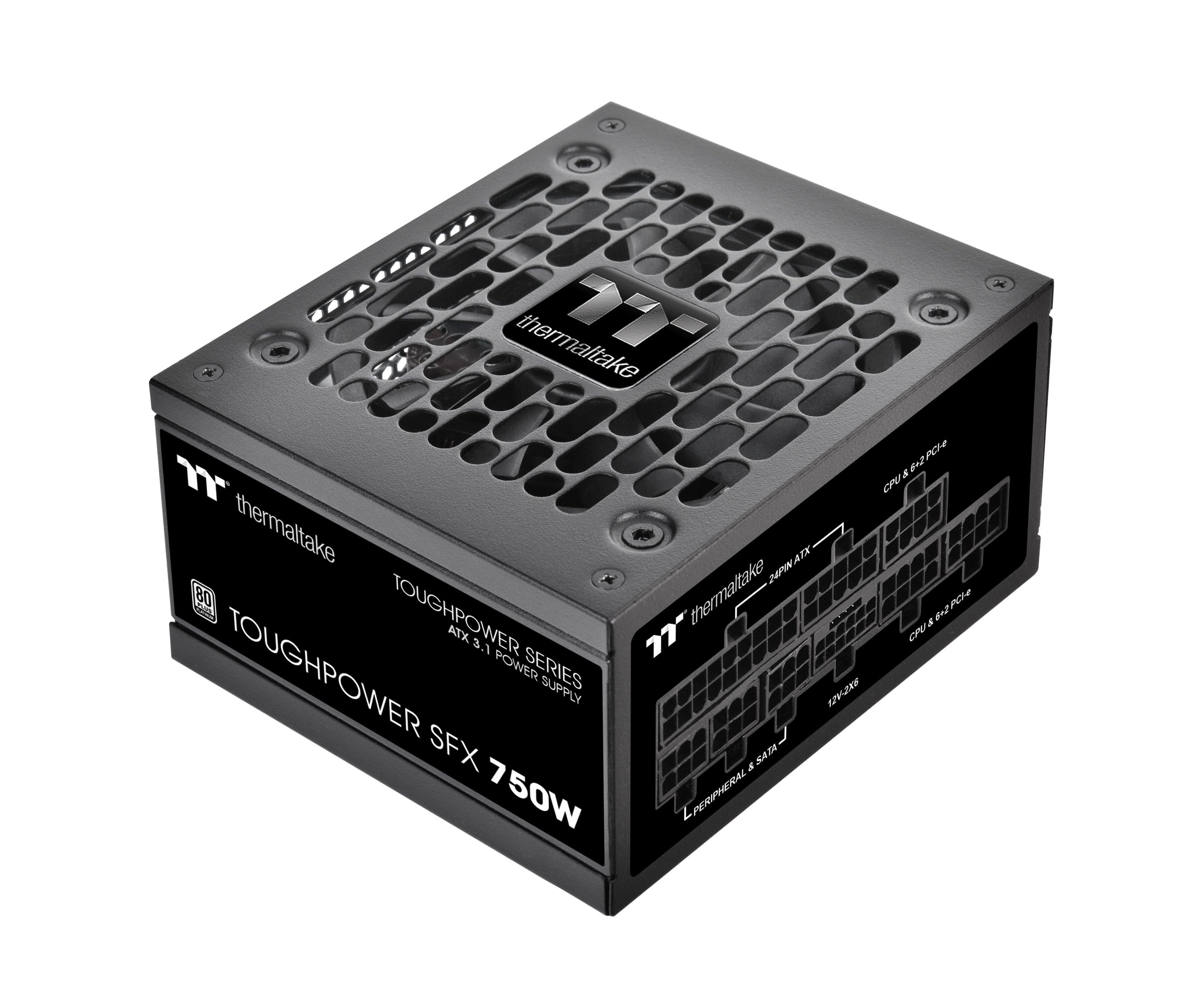 Thermaltake - Toughpower SFX 750W 80Plus Platinum ATX 3.1 Standard Power Supply - Black - Front_Zoom
