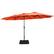 Front. Costway - 15FT Double-Sided Twin Patio Umbrella Outdoor Market W/ Crank & Base - Orange.