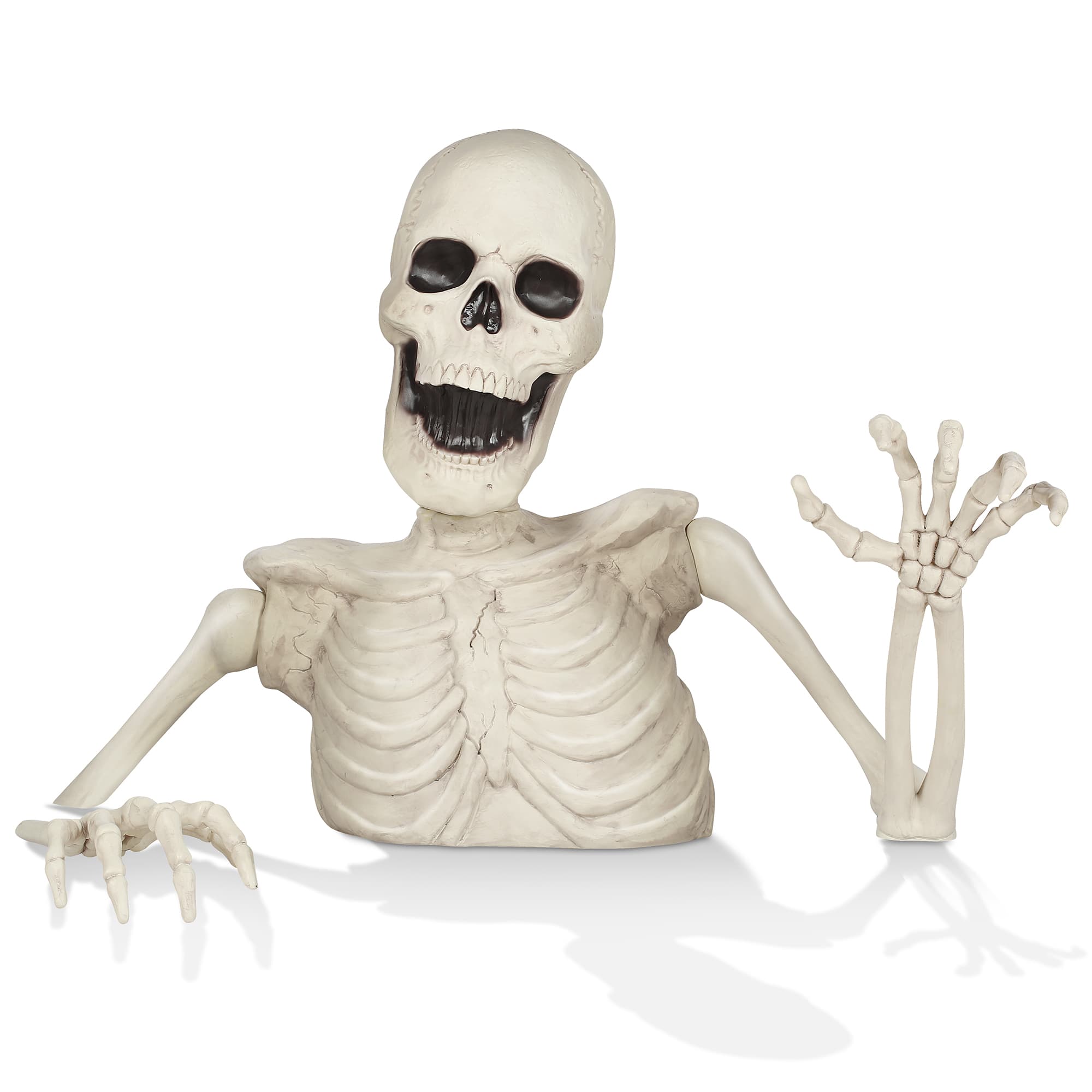 BOO BOX - Halloween Groundbreaking Skeleton - Scary Outdoor Halloween Yard Decor - White