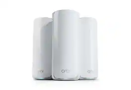 NETGEAR - RBE773-100NAR Orbi 770 Tri-Band WiFi 7 Mesh System, 8000 sq.ft. Coverage, Router + 2 Satellites - Refurbished Excellent - White