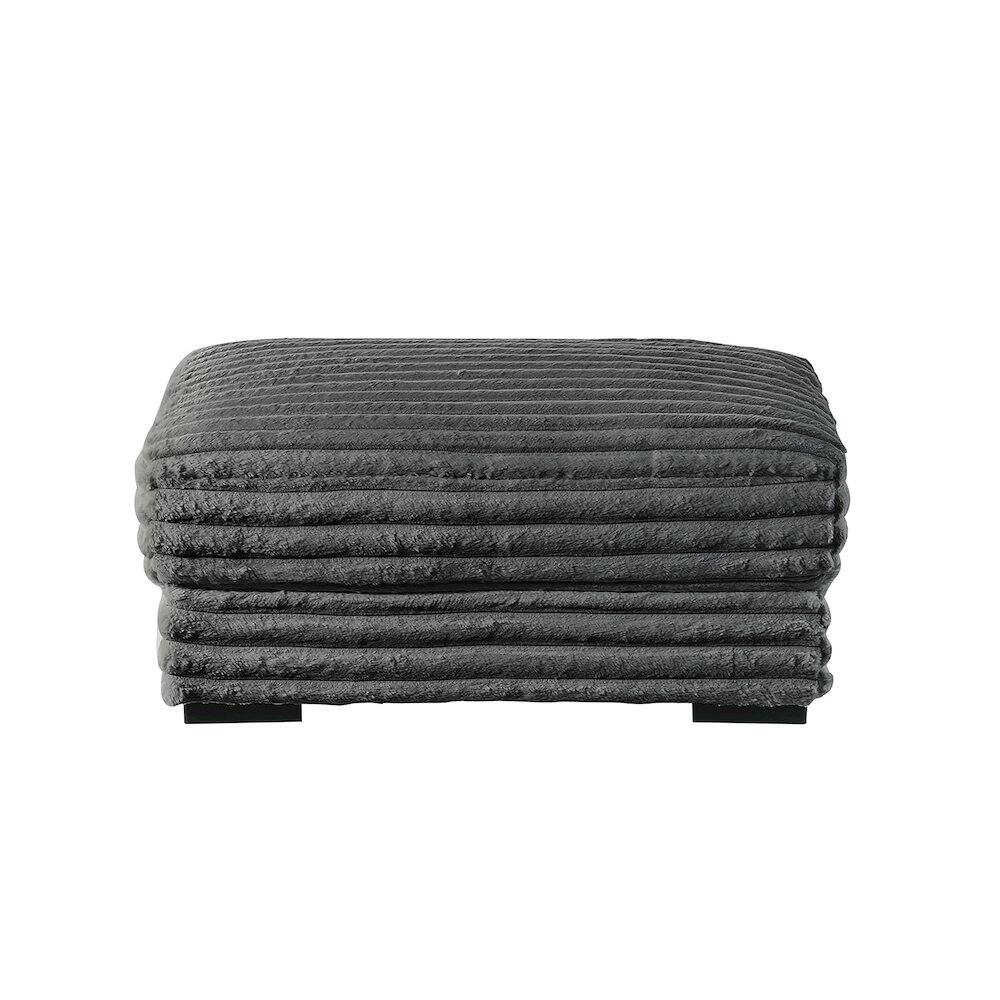 Angle. New Classic Furniture - Embrace 41" Fabric Ottoman - Grey.