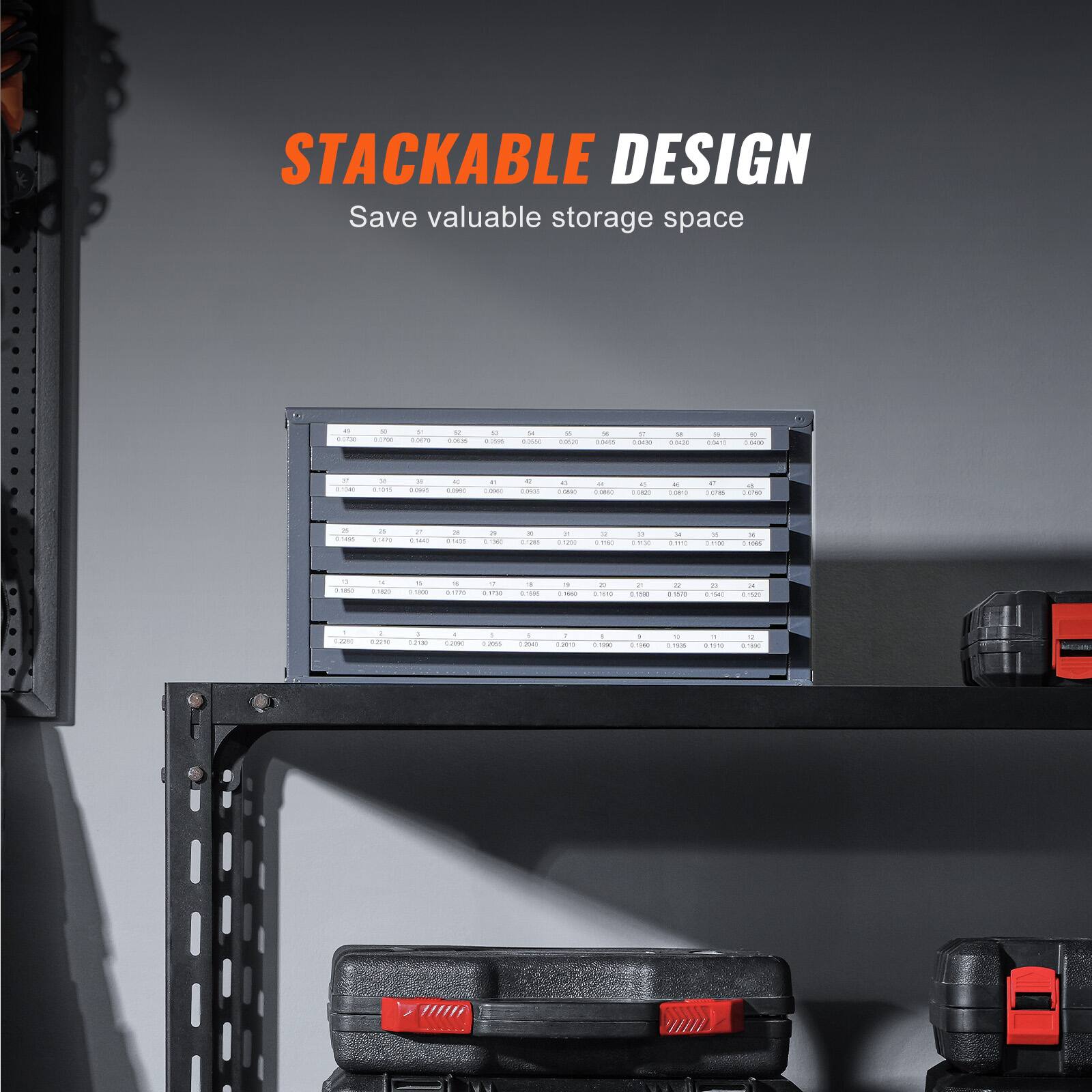 STACKABLE DESIGN  
Save valuable storage space