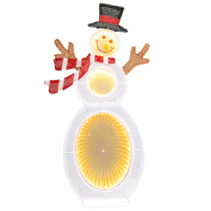 Front. Gymax - Gymax 2.6 ' Lighted Snowman w/105 Built-in LED Lights Metal Stand Zip Tie Stakes - Multicolor.