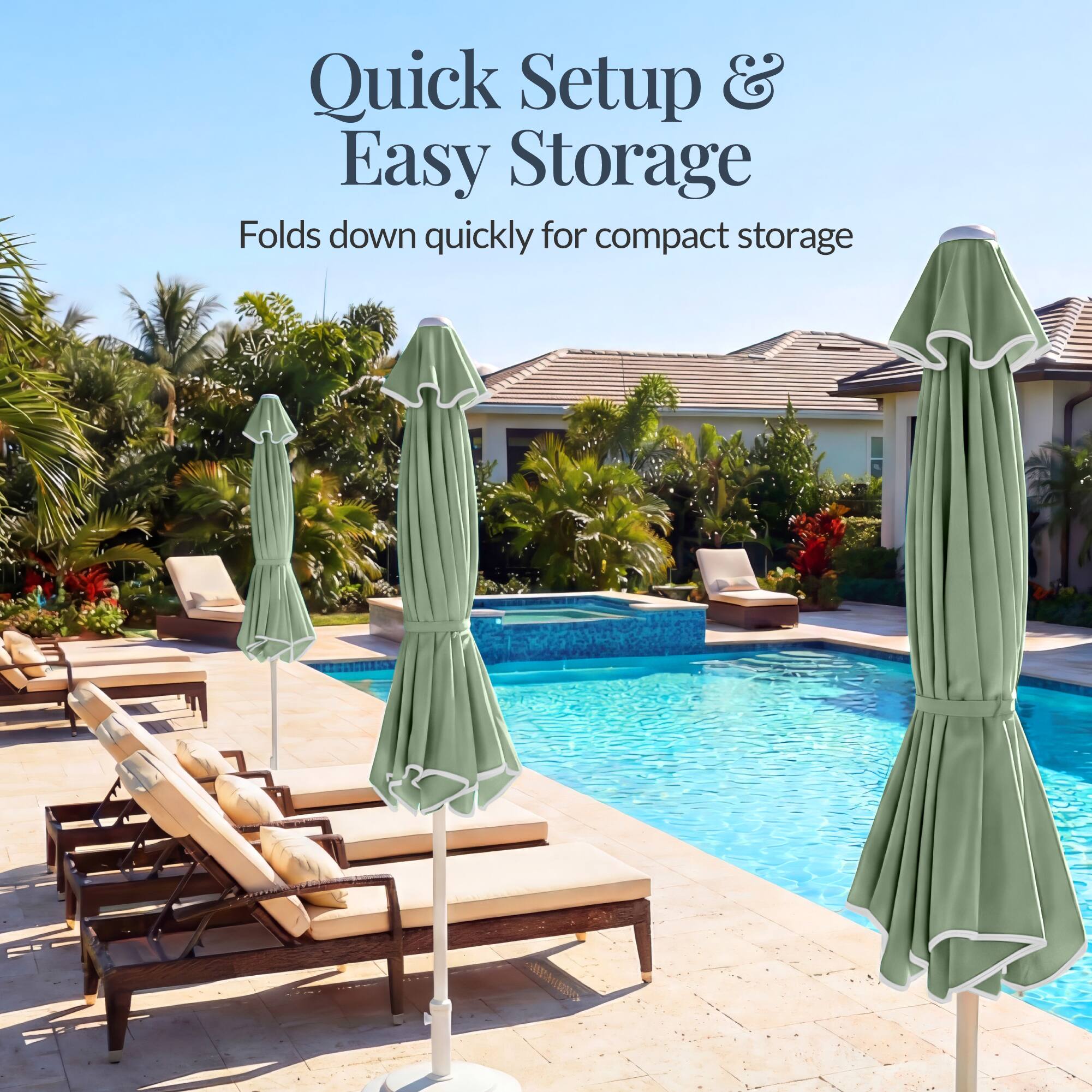 Quick Setup & Easy Storage  
Folds down quickly for compact storage