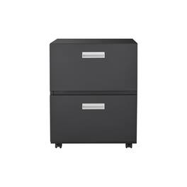 Boyel Living - Office Furniture Copier Cabinet 2 Drawer Steel Copier Stand Mobile Pedestal File Cabinet - Black