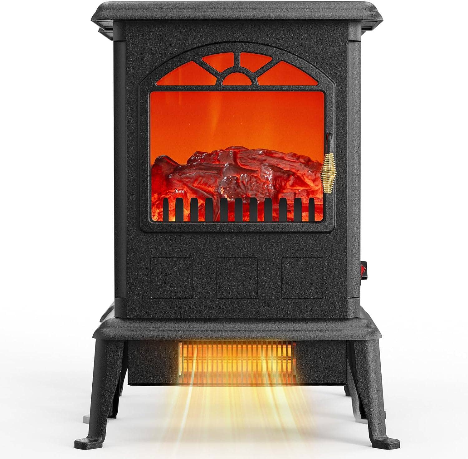 Winado - 22" Electric Portable Fireplace Free Stand Space Heater 1500W Space Heater - Black