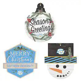 Jardine - Southern University Jaguars Ornament Bundle - White