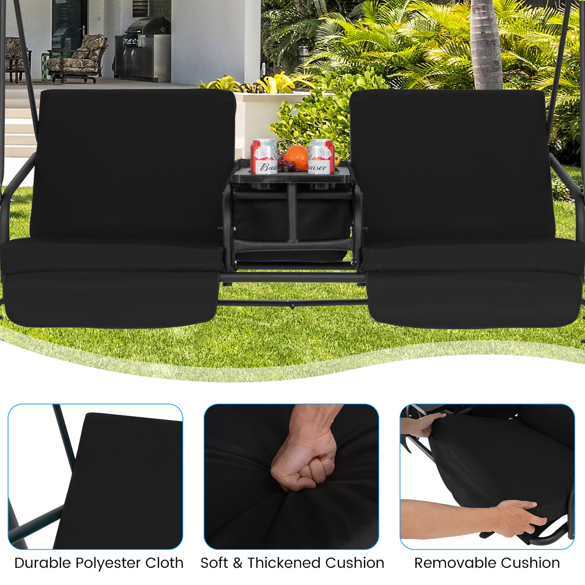 - Durable Polyester Cloth
- Soft & Thickened Cushion
- Removable Cushion