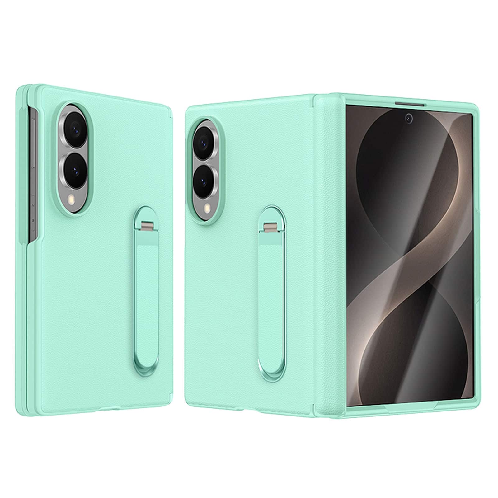 Dteck - Case For Samsung Galaxy Z Fold8 Built-in Wide Screen Protector Shockproof Leather Foldable Kickstand Hinge Cover - Green price history on PriceWatchPro