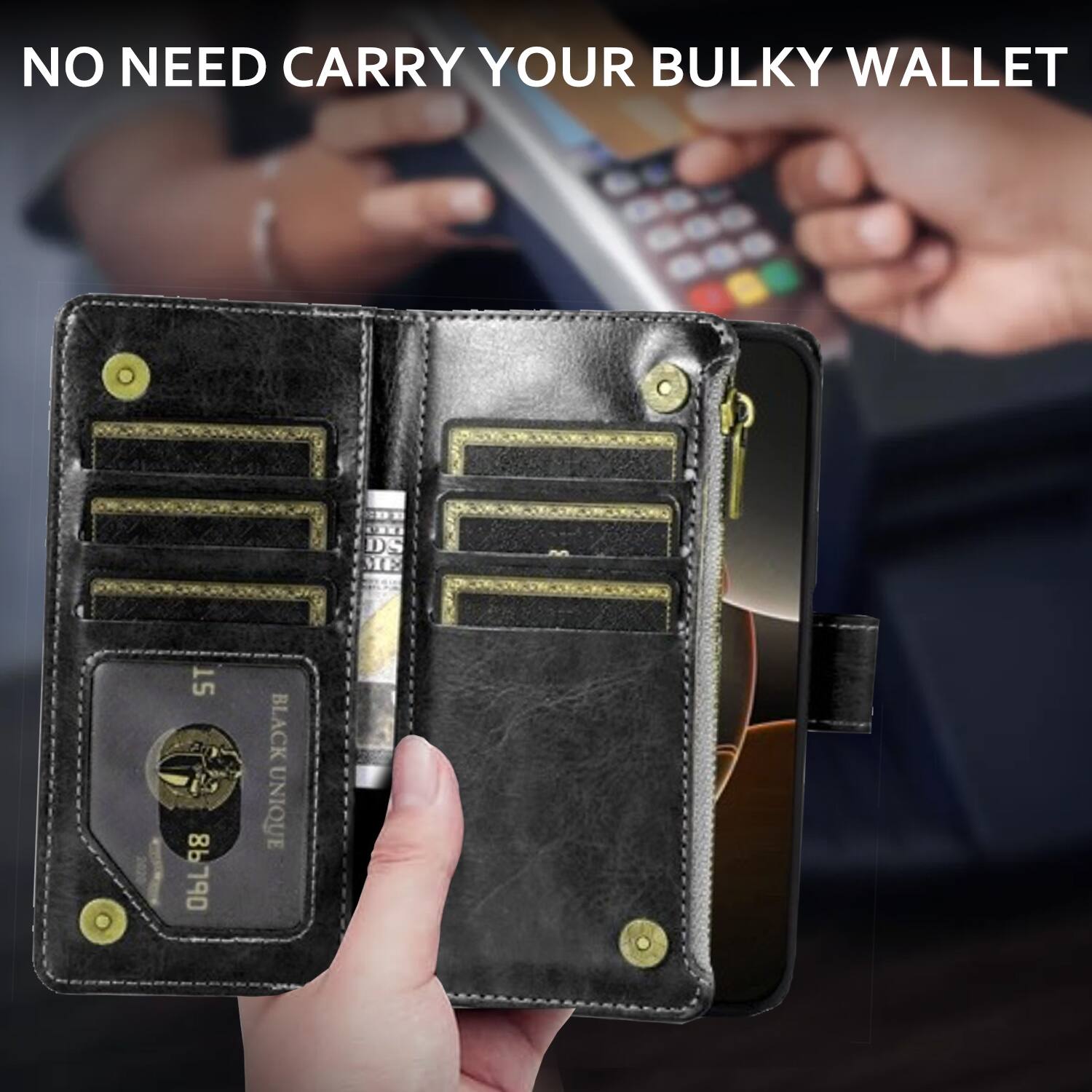 NO NEED CARRY YOUR BULKY WALLET

DS VE 15 98 86790 BLACK UNIQUE