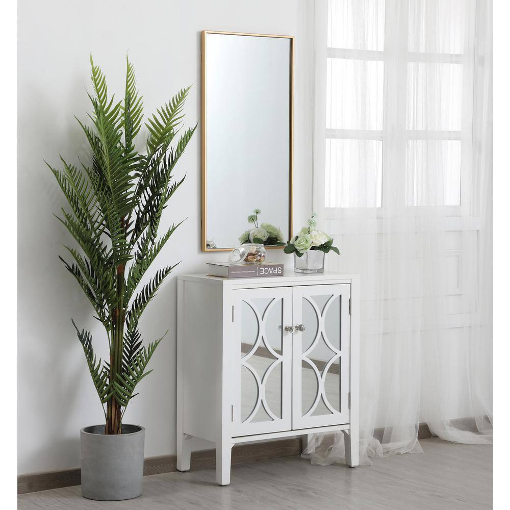 Left. Elegant Decor - Metal frame rectangle mirror 18 inch in Brass - Brass.