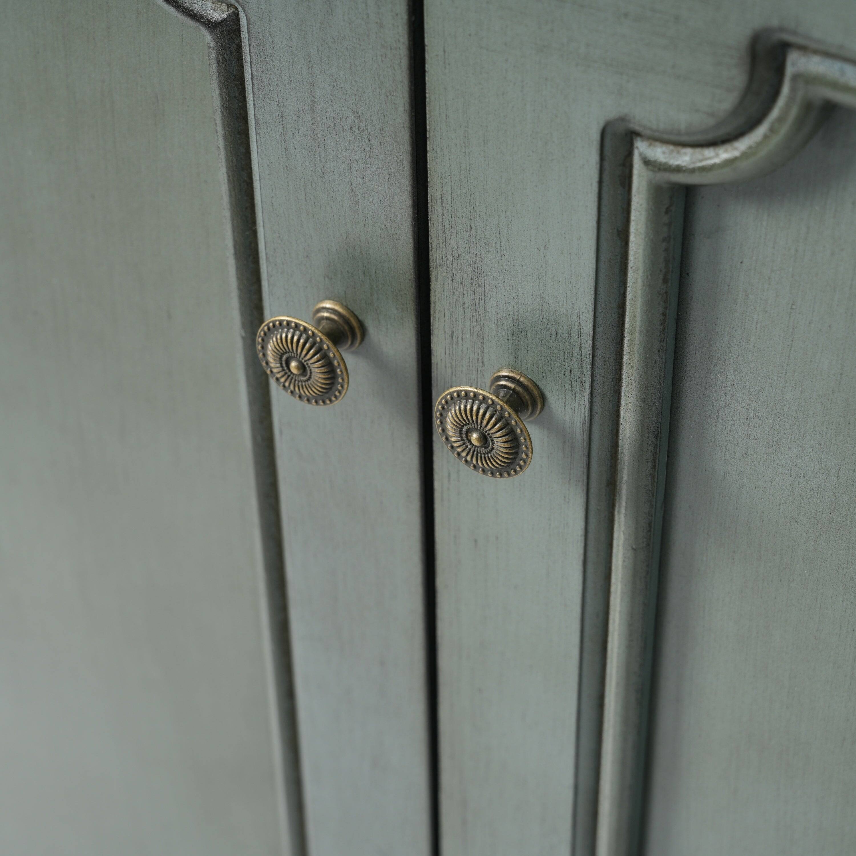 Alt View 8. Boyel Living - 30 Inch Bathroom Vanity with Rectangle Ceramic Sink Antique Handles Rubber Wood Legs Adjustable Shelves Blue Green - AntiqueBlueGreen.