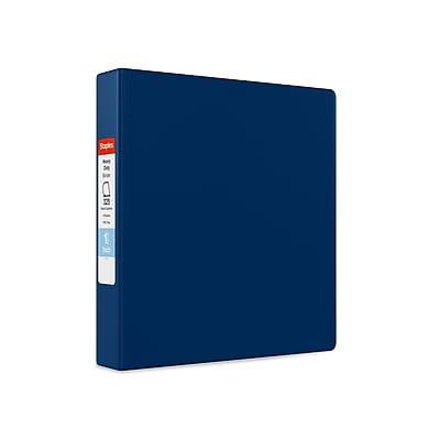 Front. Staples - Heavy Duty 1 1/2" 3-Ring Non-View Binder, D-Ring - Blue.
