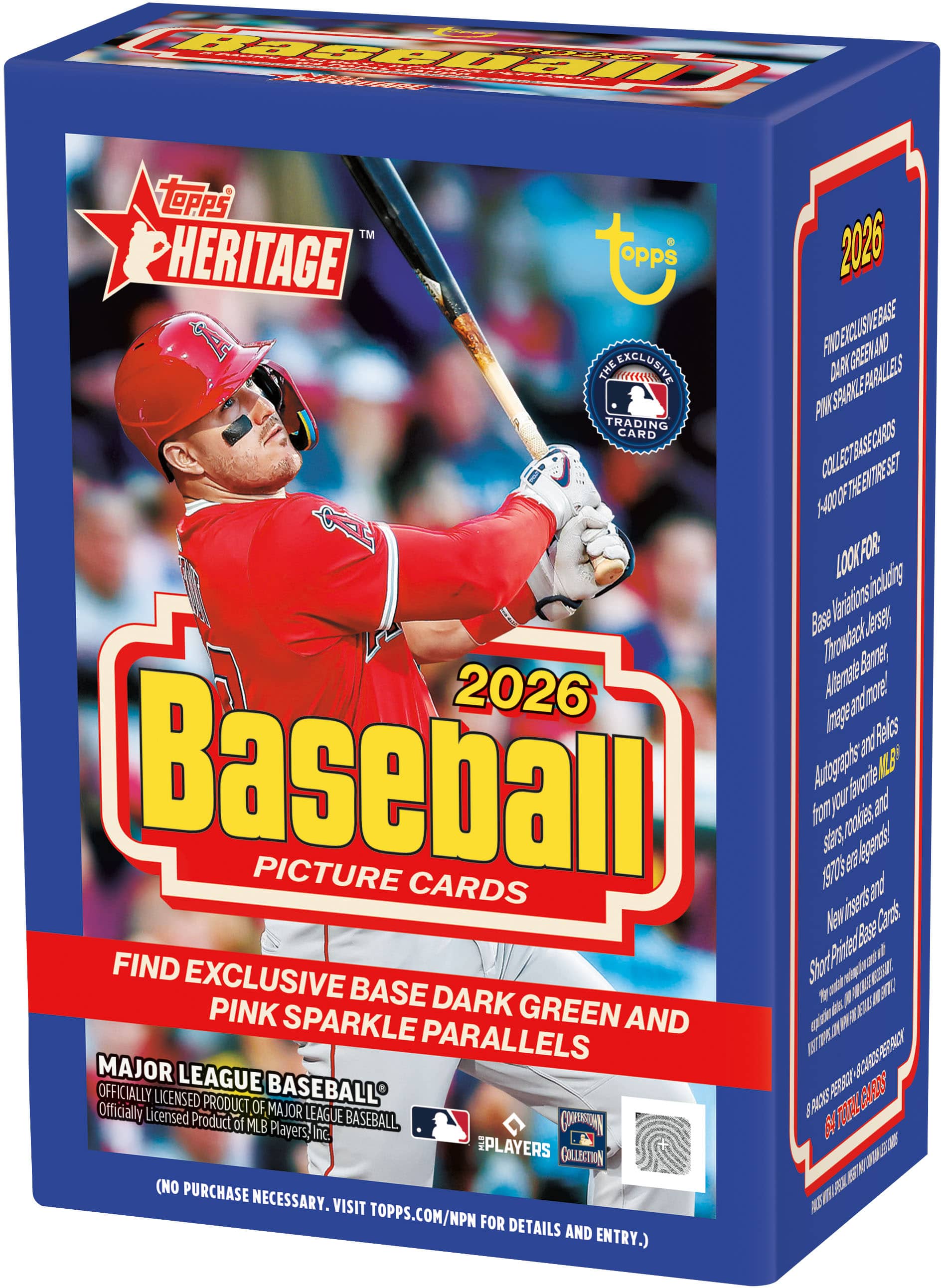 Rascmall | - Topps TM Heritage 2026 Baseball Picture Cards

- BASE OF FOND EICLUSTE AND THE EXCLUSIVE DARK GREEN AND PINK SPARKLE PARALLELS
- R P AM SPARILE TRADING CARD
- BASE CARDS COLLECT ENTRE K27 OF THE 400 LOOK FOR Variations including Throwback Jersey, Alternate Jersey, Image and more!
- 1970s Base Cards, New Print Base Cards, Short Printed Base Cards
- PICTURE CARDS
- FIND EXCLUSIVE BASE DARK GREEN AND PINK SPARKLE PARALLELS
- OFFICIALLY LICENSED BASEBALL CARDS
- PRODUCT OF MAJOR LEAGUE BASEBALL
- OFFICIALLY LICENSED PRODUCT OF MLB PLAYERS, INC.
- (NO PURCHASE NECESSARY. VISIT TOPPS.COM/NPN FOR DETAILS AND ENTRY.)