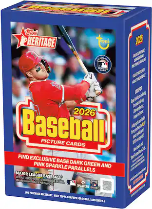 Rascmall | - Topps TM Heritage 2026 Baseball Picture Cards
- BASE OF FOND EICLUSTE AND THE EXCLUSIVE DARK GREEN AND PINK SPARKLE PARALLELS
- R P AM SPARILE TRADING CARD
- BASE CARDS COLLECT ENTRE K27 OF THE 400 LOOK FOR Variations including Throwback Jersey, Alternate Jersey, Image and more!
- 1970s Base Cards, New Print Base Cards, Short Printed Base Cards
- PICTURE CARDS
- FIND EXCLUSIVE BASE DARK GREEN AND PINK SPARKLE PARALLELS
- OFFICIALLY LICENSED BASEBALL CARDS
- PRODUCT OF MAJOR LEAGUE BASEBALL
- OFFICIALLY LICENSED PRODUCT OF MLB PLAYERS, INC.
- (NO PURCHASE NECESSARY. VISIT TOPPS.COM/NPN FOR DETAILS AND ENTRY.)