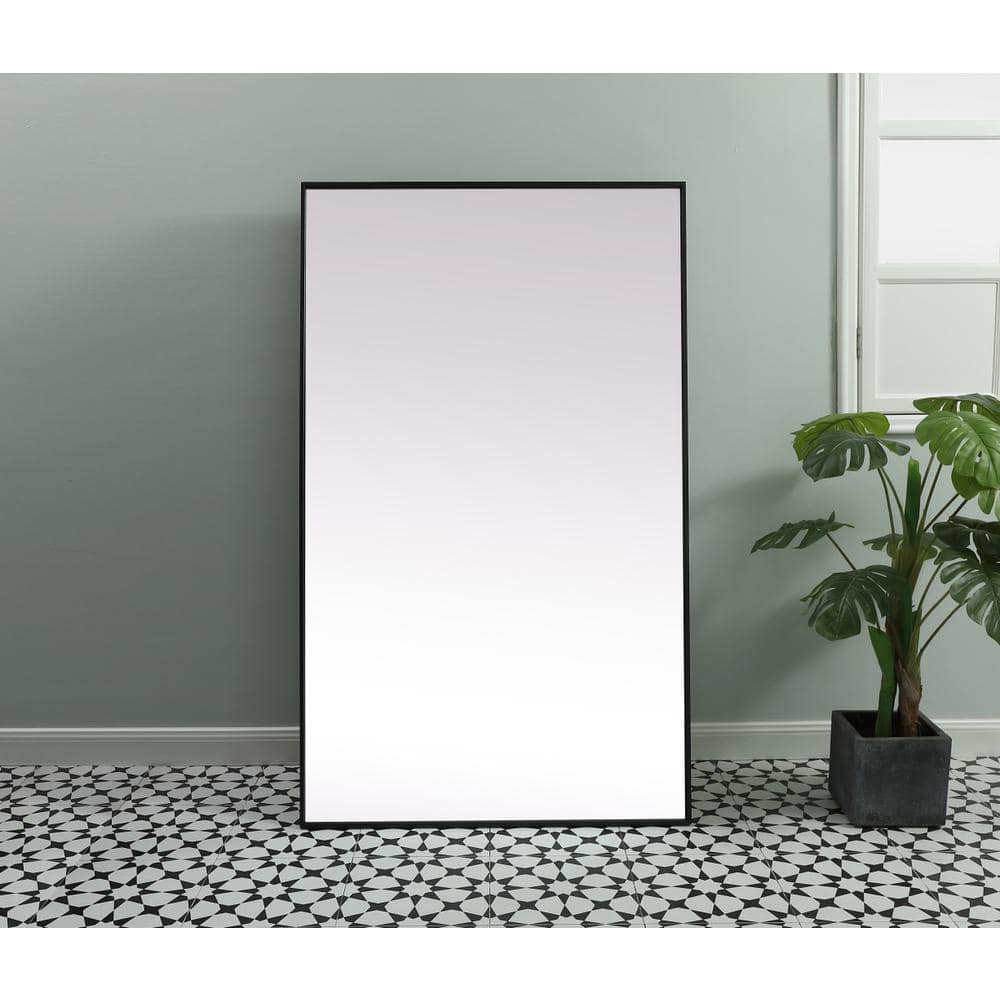 Elegant Decor - Metal Frame Rectangle Full Length Mirror 36x60 Inch - Black