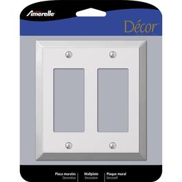 AMERELLE - Century Polished 2 gang Stamped Steel Decorator Wall Plate 1 pk - Chrome