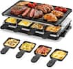 Front. HBN - HBN Electric Raclette Grill, 2-in-1 BBQ & Griddle, 8 Trays, Nonstick, Adjustable Temp, 1300W, Indoor Use.