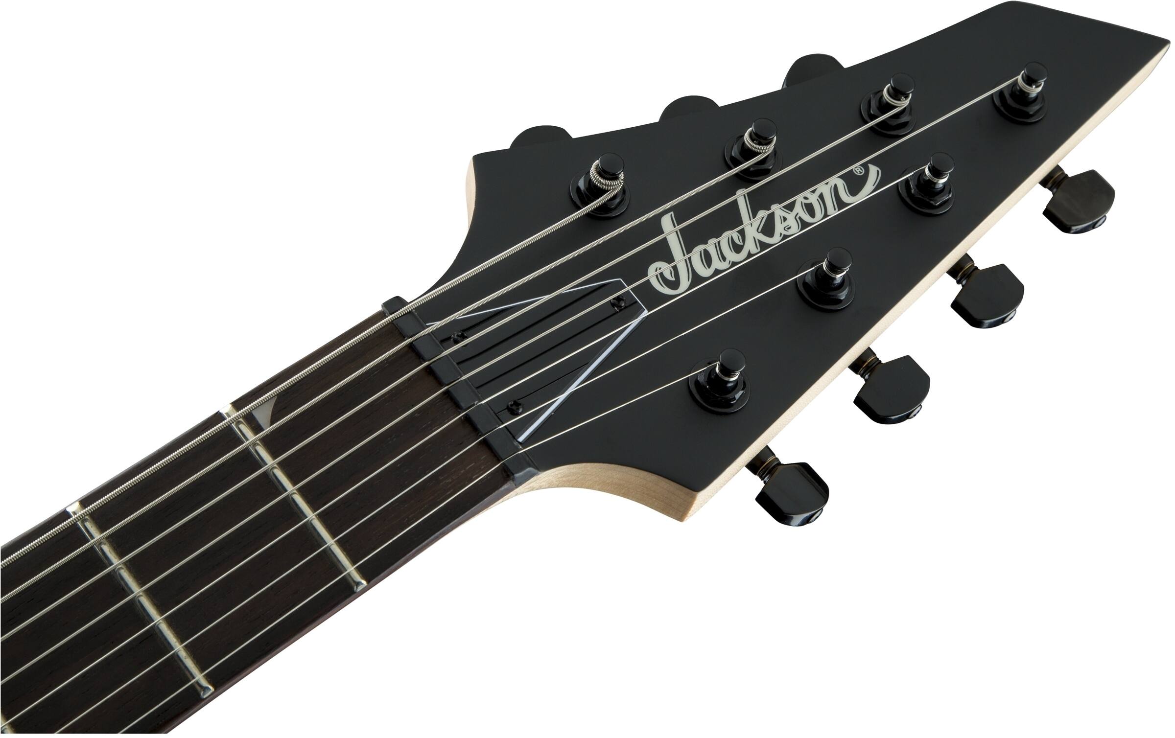 Angle. Jackson - Jackson JS Series Dinky Arch Top JS22-7 DKA HT, Satin Black Electric Guitar.