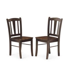 East West Furniture - NDDL3-MAH-W - 3-Piece Kitchen Table Set- 2 Dining Chair with Wooden Seat and Slatted Chair Back - Dropleafs Kitchen - Mahogany