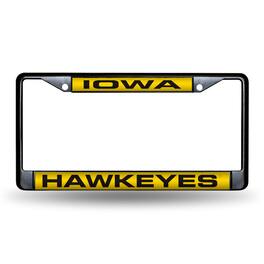 Rico Industries - Iowa Hawkeyes Black Metal License Plate Frame Holder - Multi