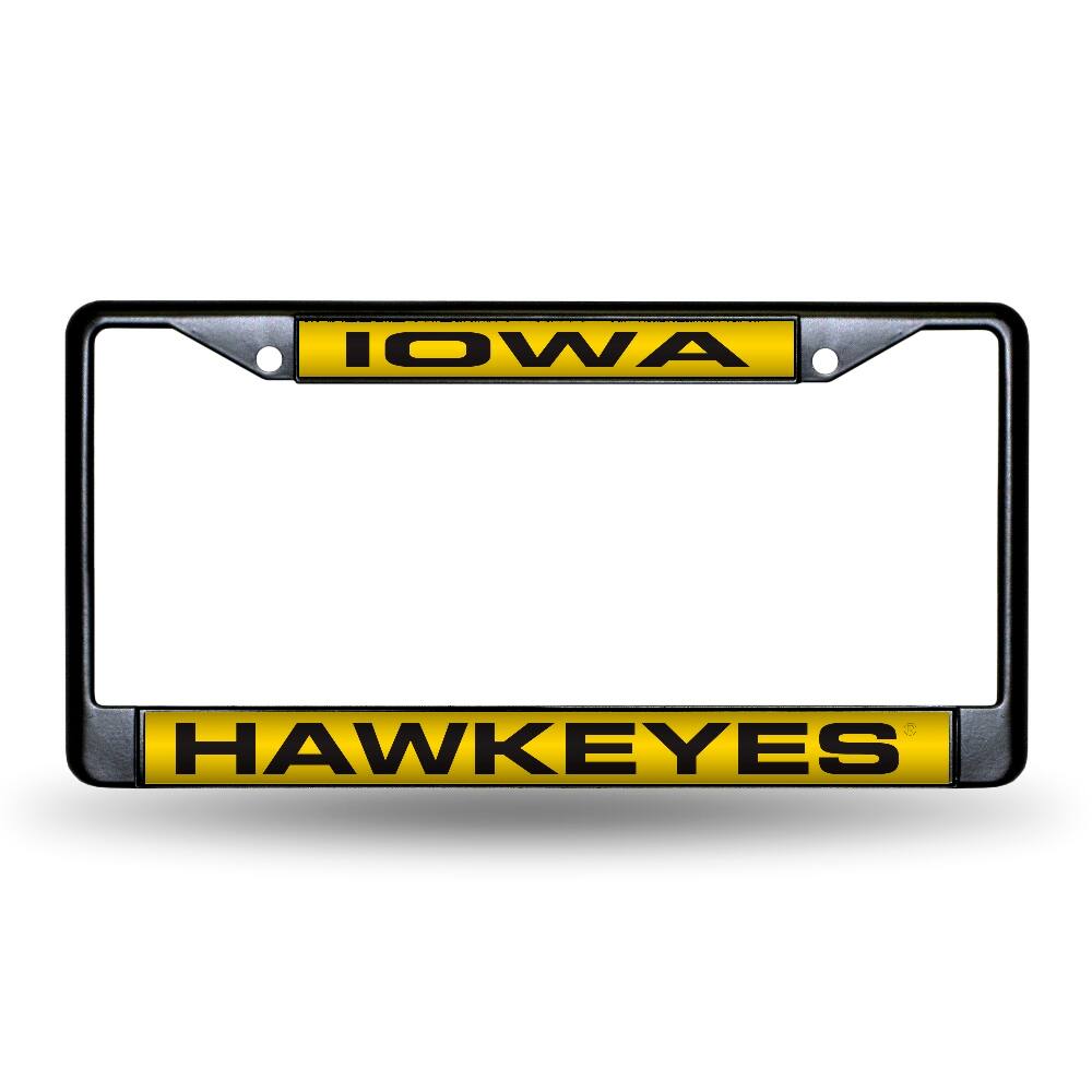 Iowa Hawkeyes Black Metal Laser Cut License Plate Frame