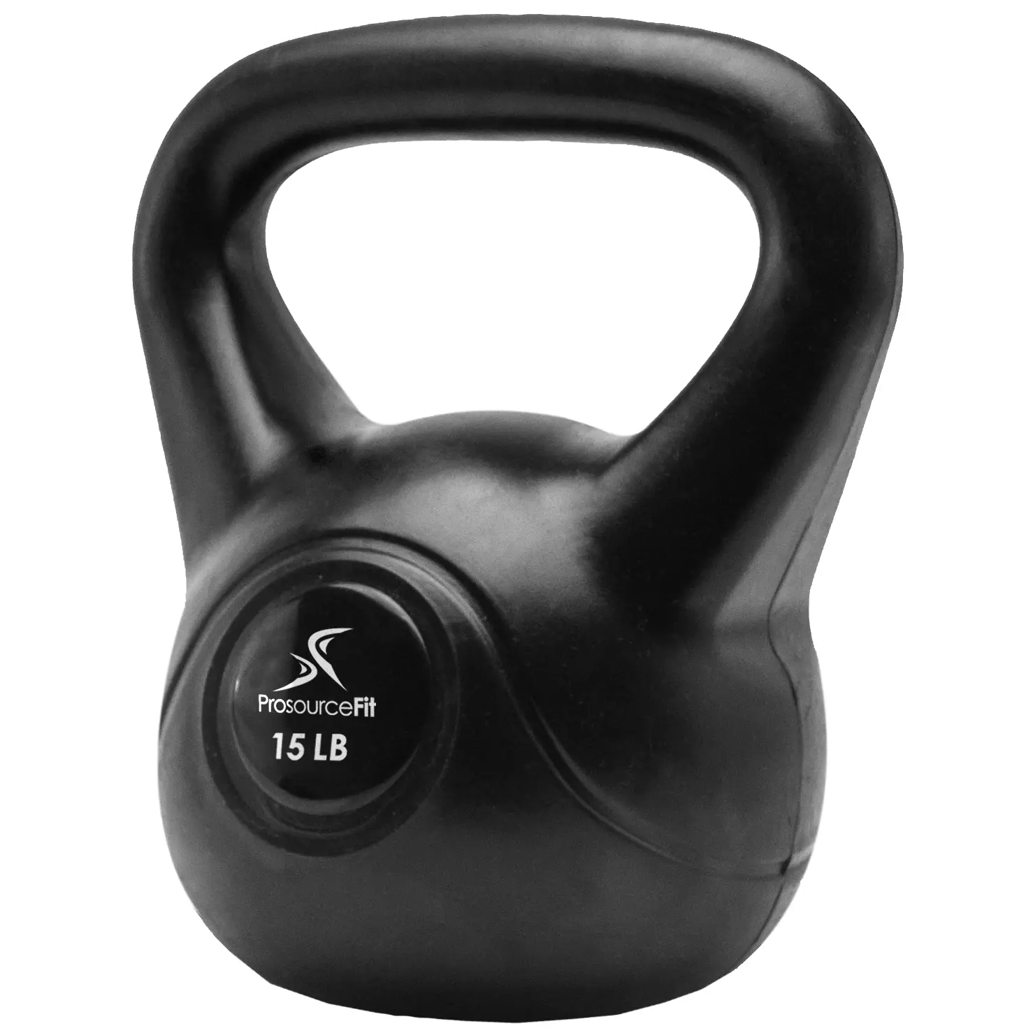 Angle. ProsourceFit - ProsourceFit Vinyl Kettlebell, 15 lbs - Black.