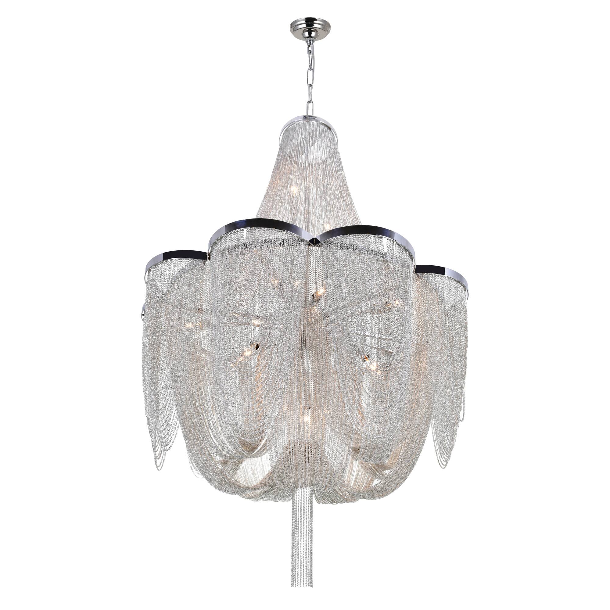 Left. CWI Lighting - Taylor 10 Light Down Chandelier With Chrome Finish - Chrome.