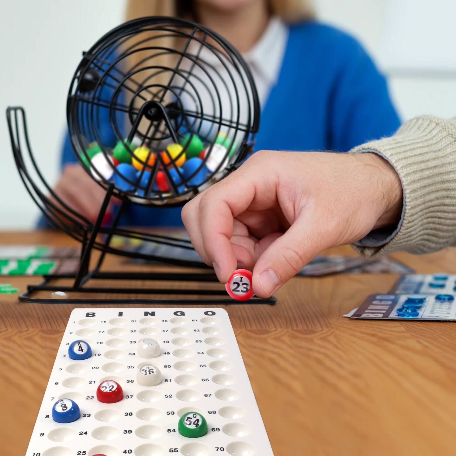 Alt View 1. GSE Games & Sports Expert - Bingo Master Board for 7/8" Bingo Balls, Plastic Bingo Calling Board for Bingo Game (White).
