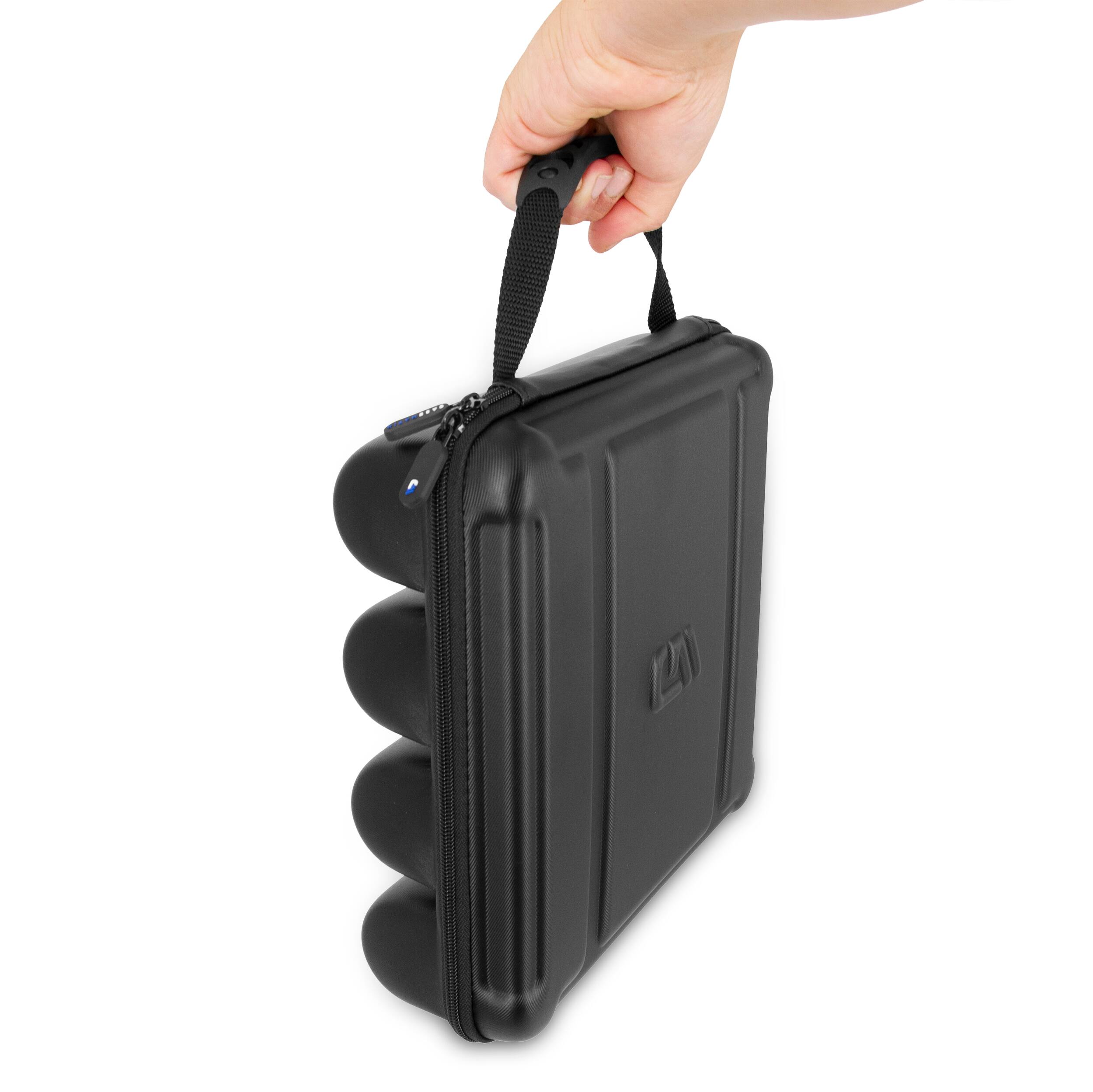 Alt View 1. CASEMATIX - Wireless Microphone Case For Travel Fits up to Four 10.75" Mics With Accessory Storage and Built In Carry Handle - Black.