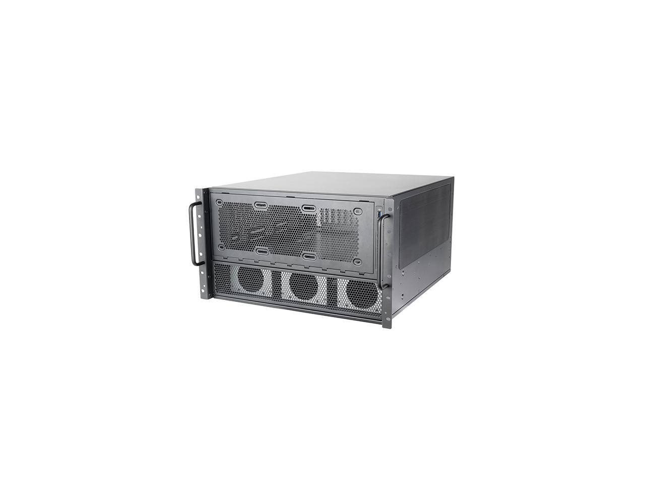 Alt View 1. SilverStone - SilverStone RM600 6U Rackmount Chassis featuring Dual PSU Compatibility and Triple 360mm Radiator Support - Silver.