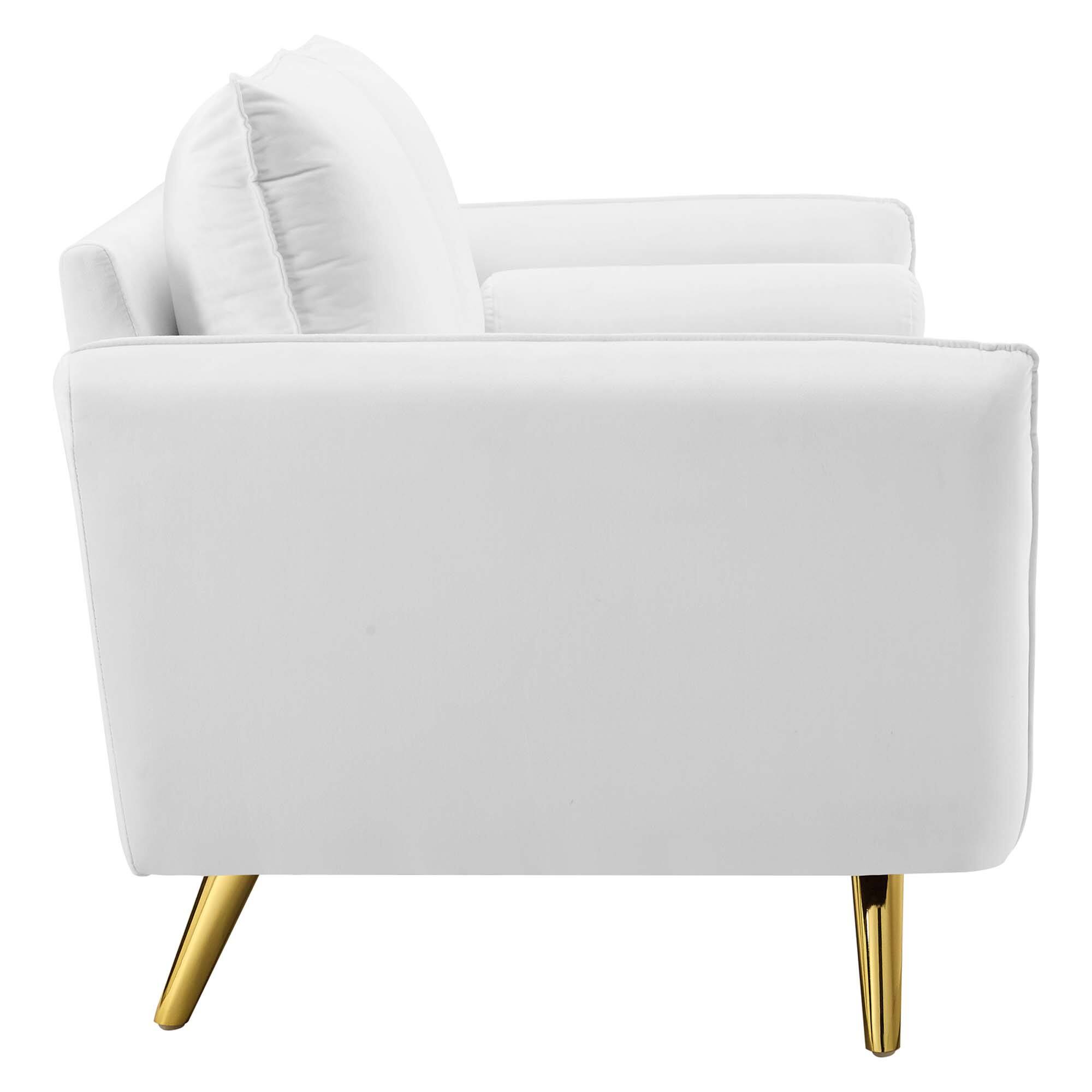 Back. Modway - Revive Performance Velvet Sofa by Modway - White.