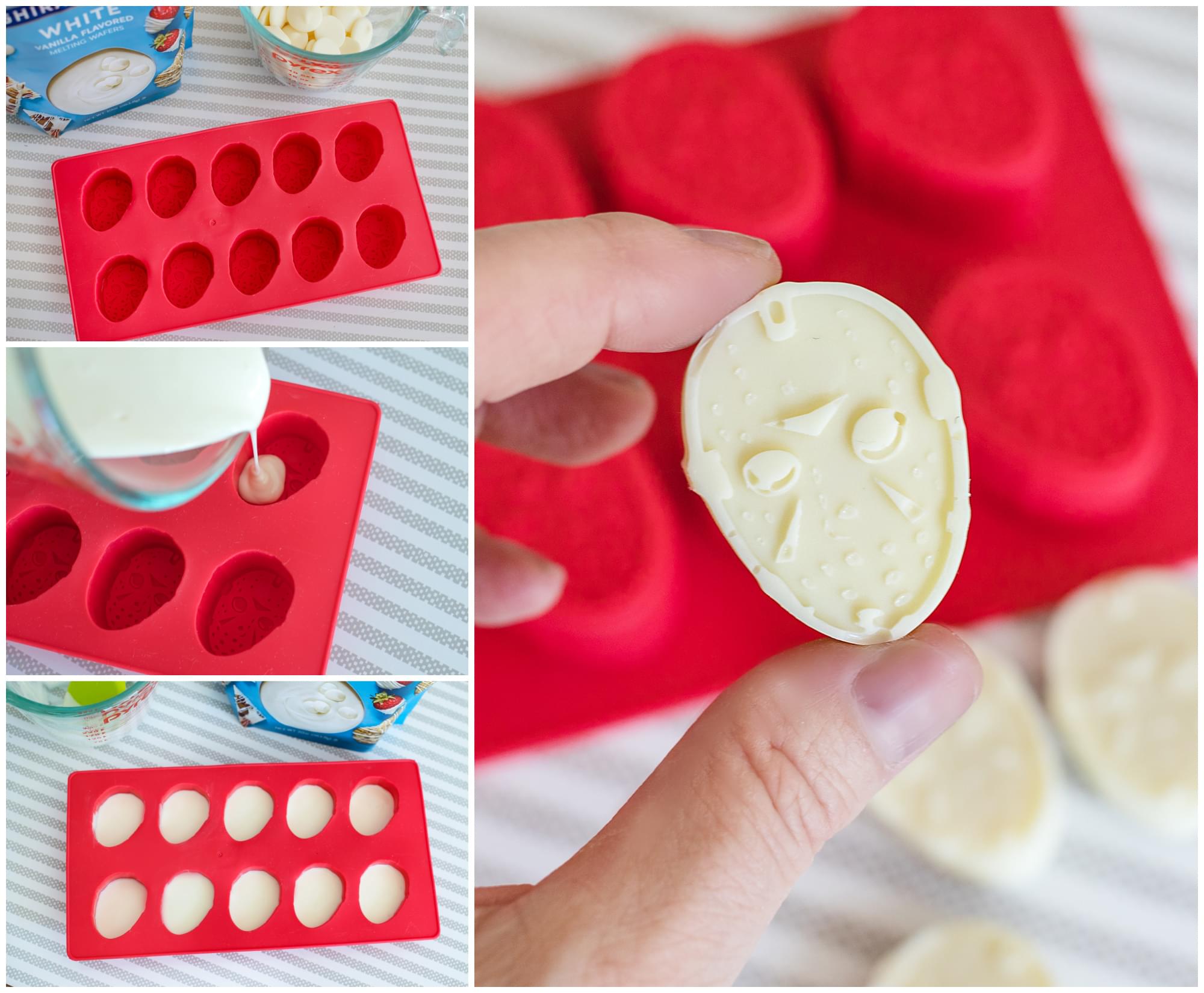 Sure, here is the corrected and grouped text:

**Top Left:**
- WHITE
- VANILLA FLAVORED
- VANILLA FLAVORED WHITE CHOCOLATE

**Bottom Left:**
- (No additional text visible)

**Center:**
- (No additional text visible)

**Bottom Right:**
- (No additional text visible)