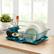 Front. Sweet Home Collection - Steel 3-Piece Large Countertop Dish Drainer with Drain Board & Utensil Holder - Teal.
